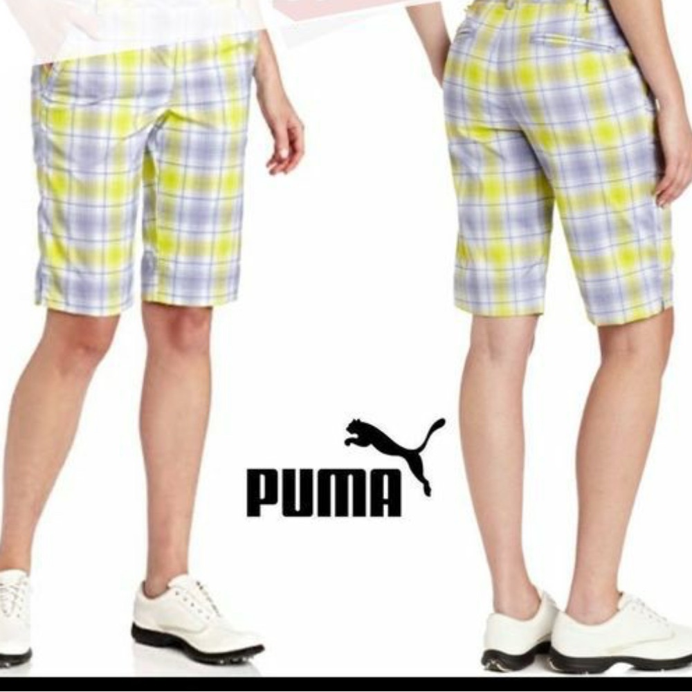 Puma Green and Purple Bermuda Shorts Casual Style